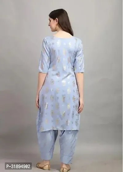 Stylish Grey Rayon Printed Kurta Bottom Set For Women-thumb2