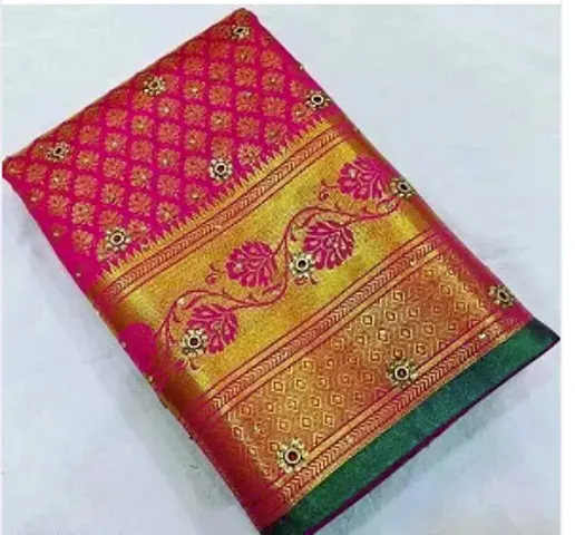 kanjeevaram silk saree with stone work