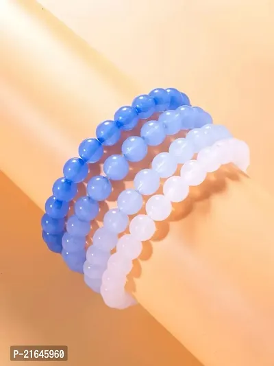 Beautiful Multicoloured Glass Beaded Bracelet For Women Pack Of 4-thumb0