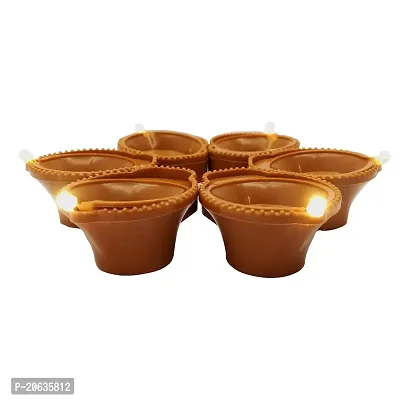 Tedtech LED E-Diya Candles (Brown) - Set of 6-thumb0