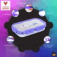 VIRTUE HOMEWARE Stainless Steel Lunch Box Set -1 Violet Container (925ml)|Dishwasher Safe|Air Tight Container lids  Leakage Proof Tiffin Box|Office School Travel Picnic Lunch Box-thumb4