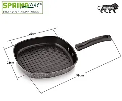 SPRINGWAY - Brand of Happiness? | Non Stick Aluminium Grill Pan 22cm, Black, 1 Piece-thumb4