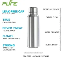 Pure Water Bottles Stainless Steel 1000 ML Fridge Steel Water Bottles Frezzer Bottle (Pack of 2)-thumb2