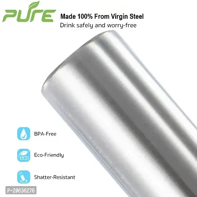 Pure Water Bottles Stainless Steel 1000 ML Fridge Steel Water Bottles Frezzer Bottle (Pack of 2)-thumb4