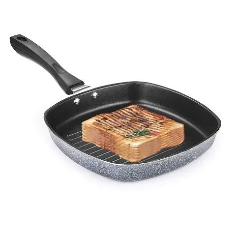 SPRINGWAY - Brand of Happiness? | Non Stick Aluminium Grill Pan 22cm, Black, 1 Piece