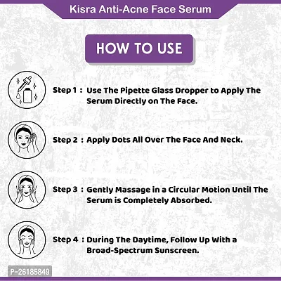Kisra Anti-Acne Face Serum for Acne, Acne Marks, Blemishes  Oil Balancing with Neem Extract  2% Salicylic Acid | For both Men  Women | 30ml [Pack of 2]-thumb4