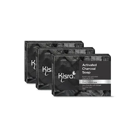 Kisra Activated Charcoal Anti Pollution Cooling Freshness Soap  (Pack of 3)
