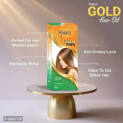 Gold Hair Oil for Frizz Control - 100ml - Pack Of 2-thumb3