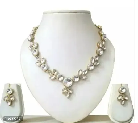 Stylish Alloy Necklace and Earrings Jewellery Set For Women-thumb0