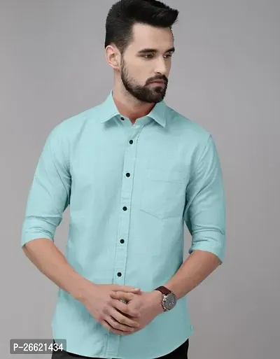 Reliable Blue Cotton Long Sleeves Casual Shirt For Men