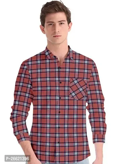 Reliable Maroon Cotton Blend Long Sleeves Casual Shirt For Men-thumb0