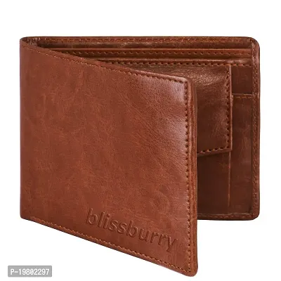 Blissburry Light Weight Leather Wallet for Men| Bi-Fold Flip Slim Purse for Men's (Dark Brown)-thumb0