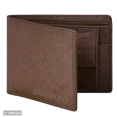 Blissburry Light Weight Leather Wallet for Men| Bi-Fold Flip Slim Purse for Men's (Brown)-thumb0