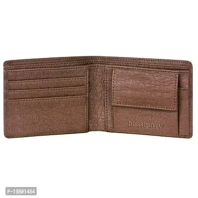 Blissburry Light Weight Leather Wallet for Men| Bi-Fold Flip Slim Purse for Men's (Brown)-thumb2