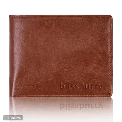 Blissburry Light Weight Leather Wallet for Men| Bi-Fold Flip Slim Purse for Men's (Dark Brown)-thumb3