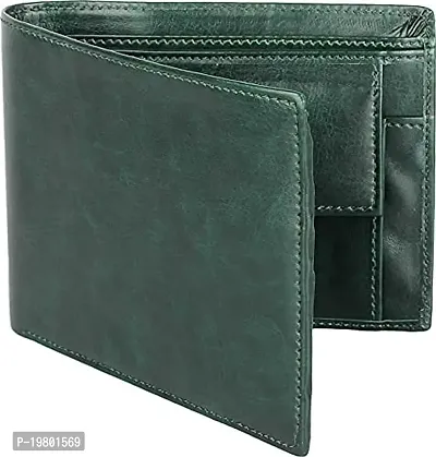 Blissburry Leather Wallet for Men| Bi-Fold Flip Slim Purse for Men's (Green)