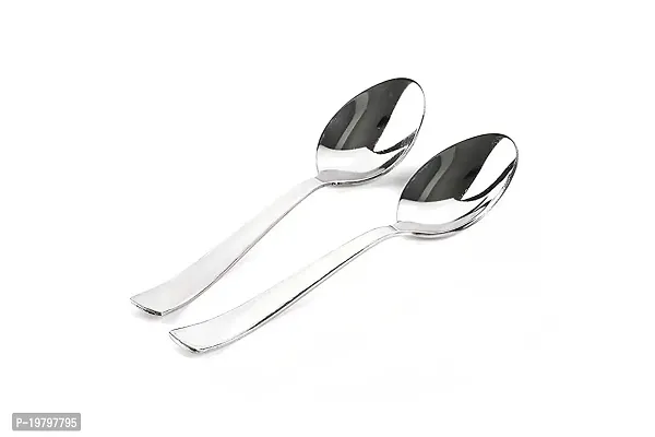 JVIN FAB Round Edge Stainless Steel Table Spoons for Tea, Coffee, Sugar - Set of 2pcs-thumb0