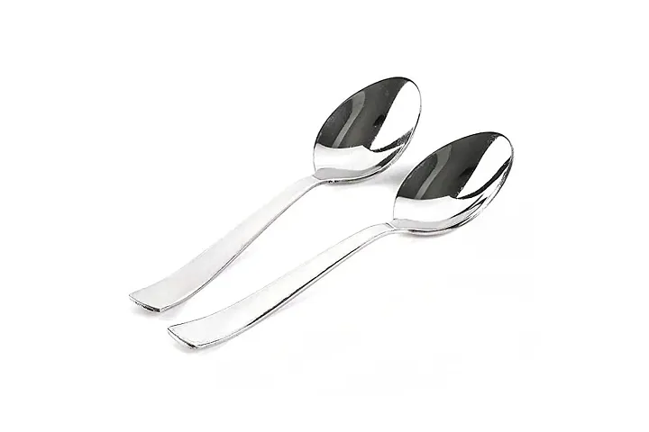 JVIN FAB Round Edge Stainless Steel Table Spoons for Tea, Coffee, Sugar - Set of 2pcs