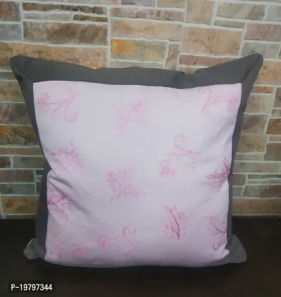 JVIN FAB Beautiful Handcrafted Cushion Square Pillow Covers Pillowcases for Sofa Bedroom, Decorative Hand Made Throw/Pillow Cushion Covers (Pink)-thumb0