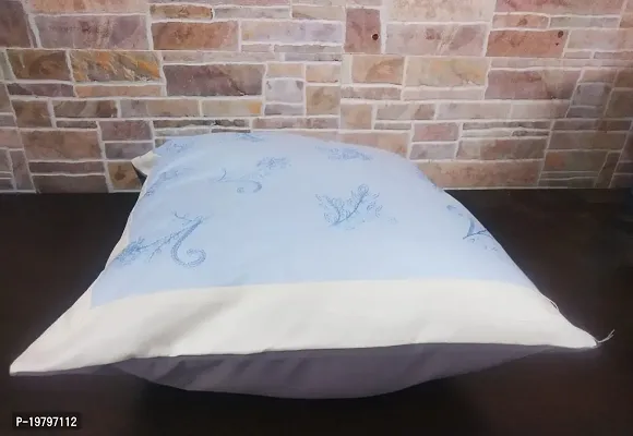 JVIN FAB Beautiful Handcrafted Cushion Square Pillow Covers Pillowcases for Sofa Bedroom, Decorative Hand Made Throw/Pillow Cushion Covers (White Blue)-thumb2