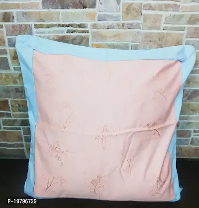 JVIN FAB Beautiful Handcrafted Cushion Square Pillow Covers Pillowcases for Sofa Bedroom, Decorative Hand Made Throw/Pillow Cushion Covers (18 x 18) (Peach-Blue)-thumb0