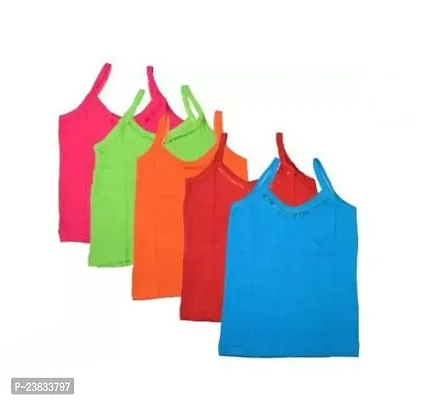 Stylish Cotton Solid Vests For Kids- Pack Of 5