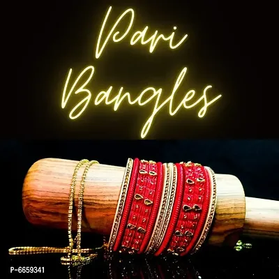 Lac Bangles Set Ethnic Traditional Classic Kundan embellished Bangles For Women (Set of 12)