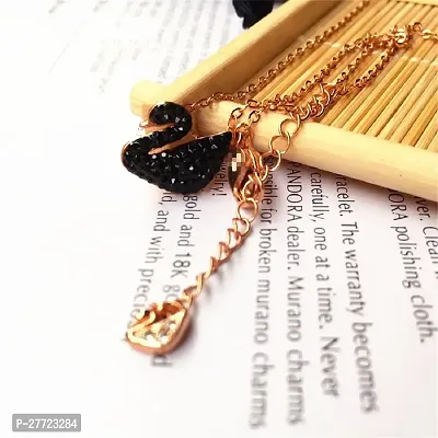 Beautiful  Black Duck Shape Daily Wear Necklace Rose Gold Chain For Women  Girls