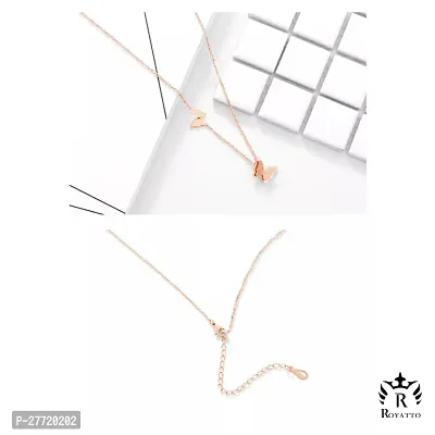 Trendy Collarbone New Butterfly Clavicle Rose Gold Stainless Steel Jewelry Exquisite Charm Cute Lady Neck Ornament Chain for women  girls