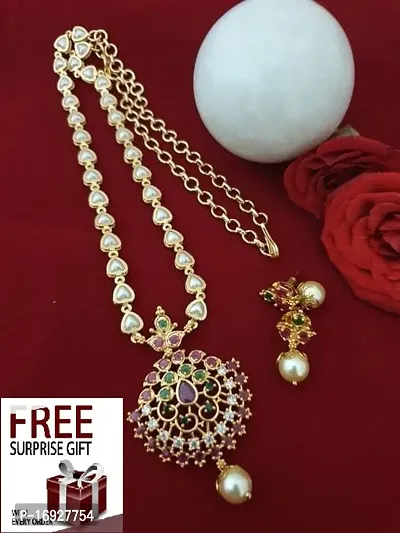 Stylish Copper Alloy Jewellery Sets With Free Gifts For Women-thumb0