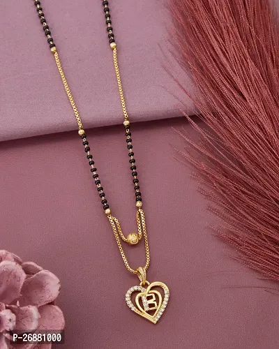 Beautiful Micro Gold Plated American Diamond Beautiful Love Heart Shape Daily wear Necklace And Manglsutra Combo for Women and Girls(PACK OF 2)-thumb2