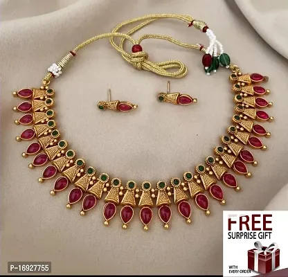 Stylish Copper Alloy Jewellery Sets With Free Gifts For Women