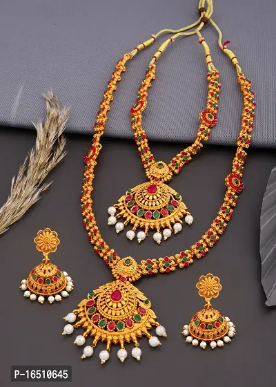 Trendy Women Copper Necklace with Earring Set