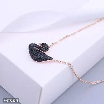 Beautiful  Black Duck Shape Daily Wear Necklace Rose Gold Chain For Women  Girls