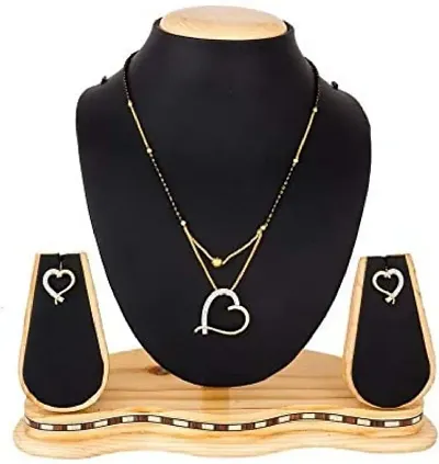 Women Alloy Gold Plated Traditional Mangalsutra Set