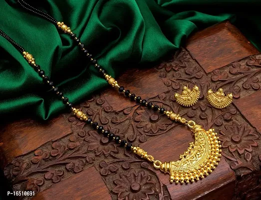 Stylish Women Alloy Gold Plated Mangalsutra