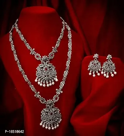 Trendy Women Alloy Necklace with Earring Set