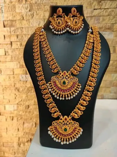 Traditional Look Long and Short Set of Jewelry Set