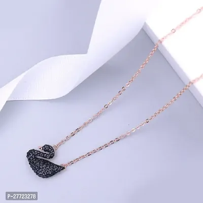 Beautiful  Black Duck Shape Daily Wear Necklace Rose Gold Chain For Women  Girls