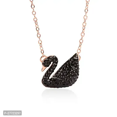 Beautiful  Black Duck Shape Daily Wear Necklace Rose Gold Chain For Women  Girls-thumb3