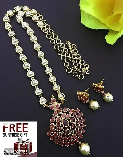 Stylish Copper Alloy Jewellery Sets With Free Gifts For Women-thumb0