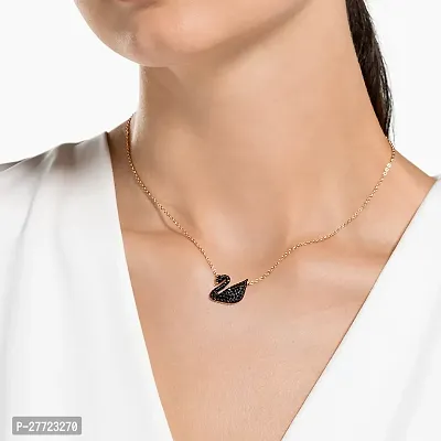 Beautiful  Black Duck Shape Daily Wear Necklace Rose Gold Chain For Women  Girls-thumb0