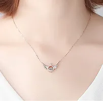 Elegant Square Classic Crystal Zircon Geometric Square Premium Looking Silver Necklace Chain Occasion:Anniversary, Engagement, Gift, Party, Wedding C-125363-thumb1