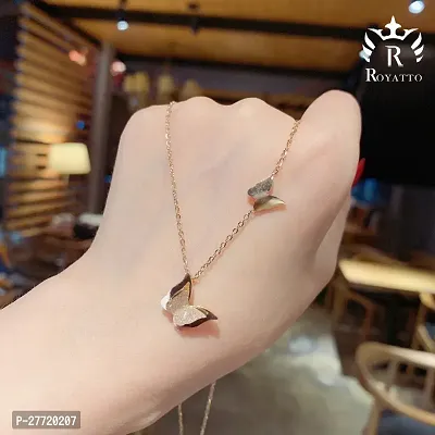 Trendy Collarbone New Butterfly Clavicle Rose Gold Stainless Steel Jewelry Exquisite Charm Cute Lady Neck Ornament Chain for women  girls