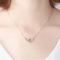 Elegant Square Classic Crystal Zircon Geometric Square Premium Looking Silver Necklace Chain Occasion:Anniversary, Engagement, Gift, Party, Wedding C-125364-thumb1