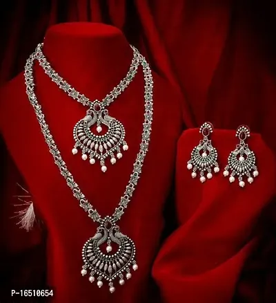 Trendy Women Alloy Necklace with Earring Set-thumb0