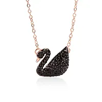 Beautiful  Black Duck Shape Daily Wear Necklace Rose Gold Chain For Women  Girls-thumb2