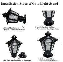 R.M M.S Metal Body GATE Light Stand Socket for Installation of GATE Light || (Black) Main GATE Wall LAMP Stand.-thumb1