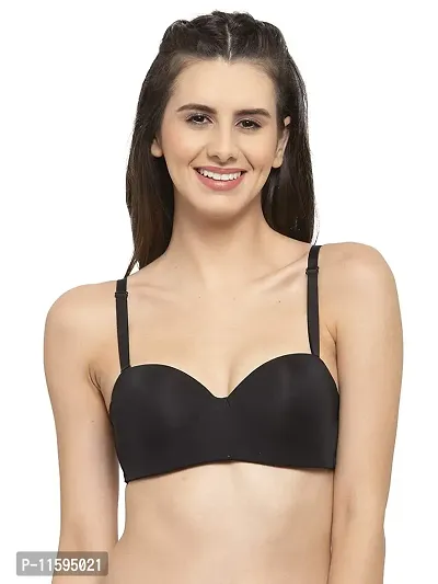 Stylish Black Cotton Blend Solid Bras For Women-thumb0