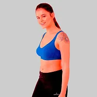 Priyank Women Sports Non Padded Bra Royal Blue Cotton Blend Non Wired Size: 38B-thumb1